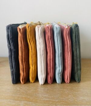 Pochette velours côtelé - à personnaliser