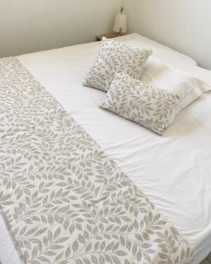 Chemin de lit / Edredon "Feuillage naturel"