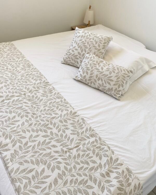 Chemin de lit / Edredon "Feuillage naturel"