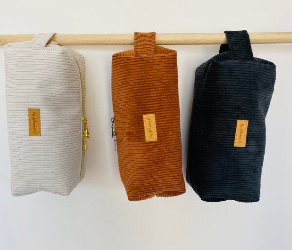 Trousses de toilette XL velours côtelé - à personnaliser