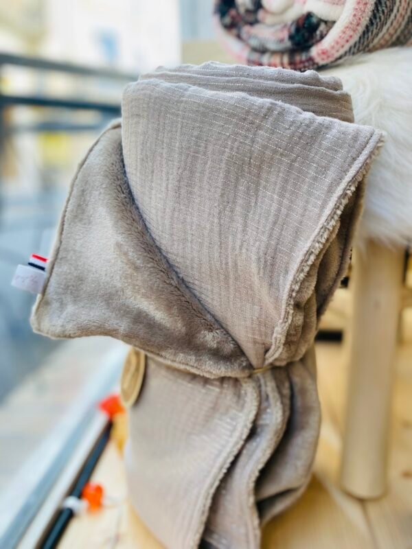 Plaid double face Lurex taupe