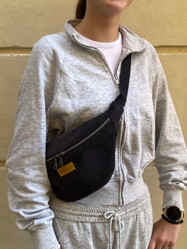 Banane Velours Gris Anthracite