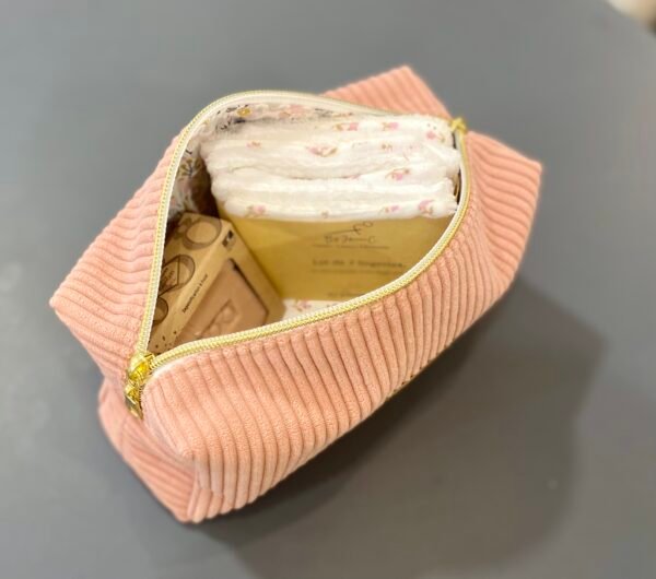 Trousse velours Rose