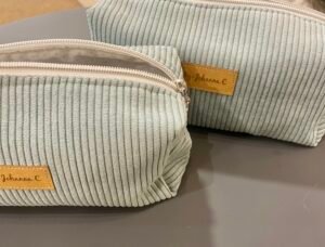 Trousse velours Bleu Ciel