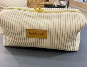 Trousse velours Ecru