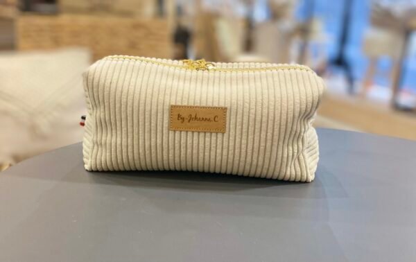 Trousse velours Ecru