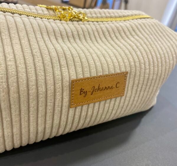 Trousse velours Ecru