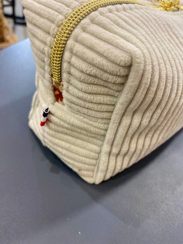 Trousse velours Ecru