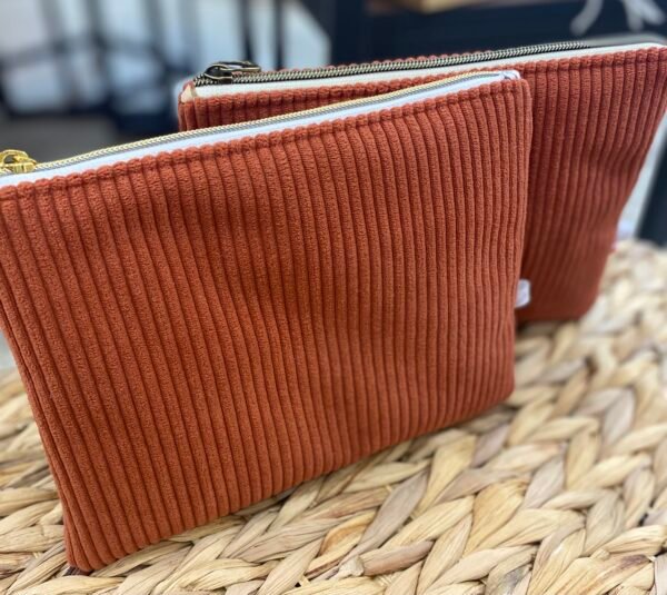 Pochette en velours Terracotta