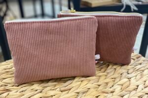 Pochette en velours Vieux Rose