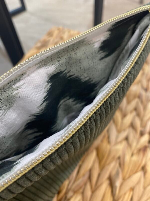 Pochette en velours Vert Sapin