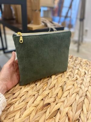 Pochette en velours Vert Sapin