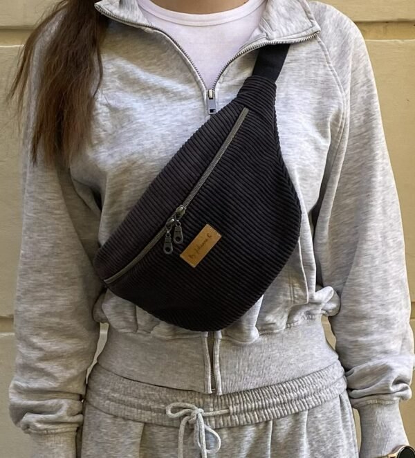 Banane Velours Gris Anthracite