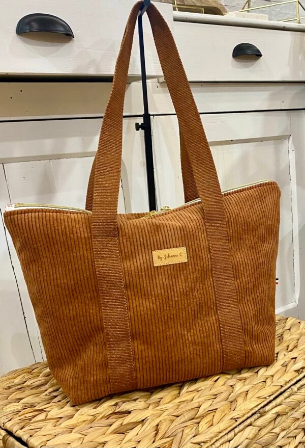 Sac Cabas ICONIQUE - velours rouille