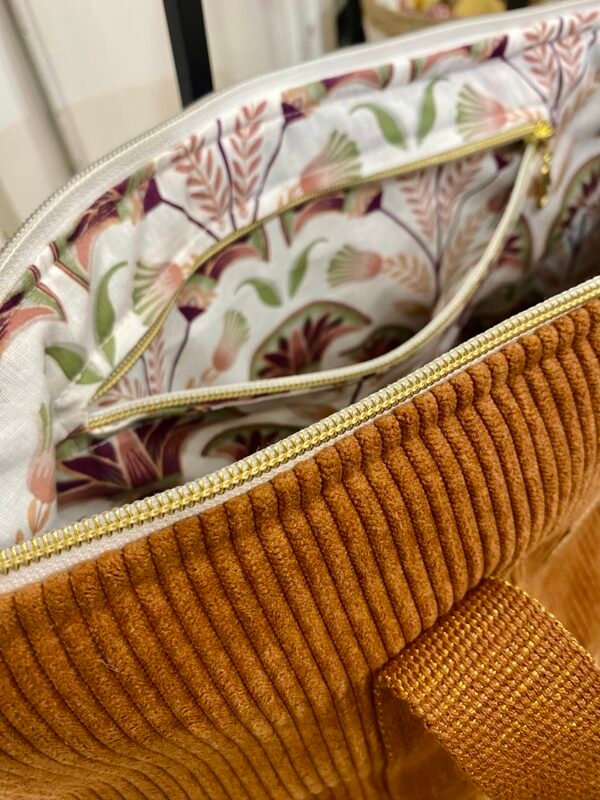 Sac Cabas ICONIQUE - velours rouille