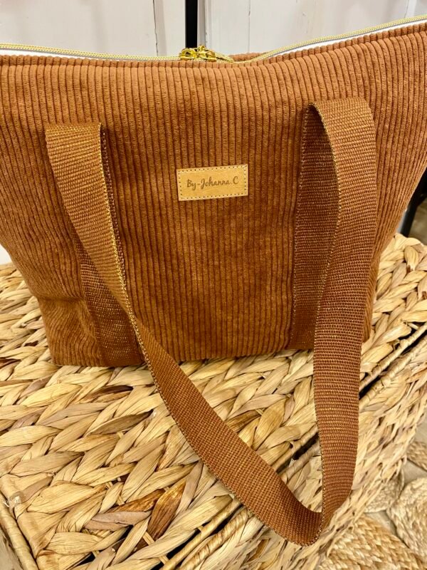 Sac Cabas ICONIQUE - velours rouille