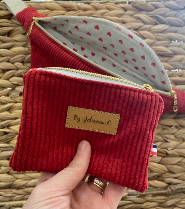 Ensemble Banane Velours ROUGE + porte monnaie