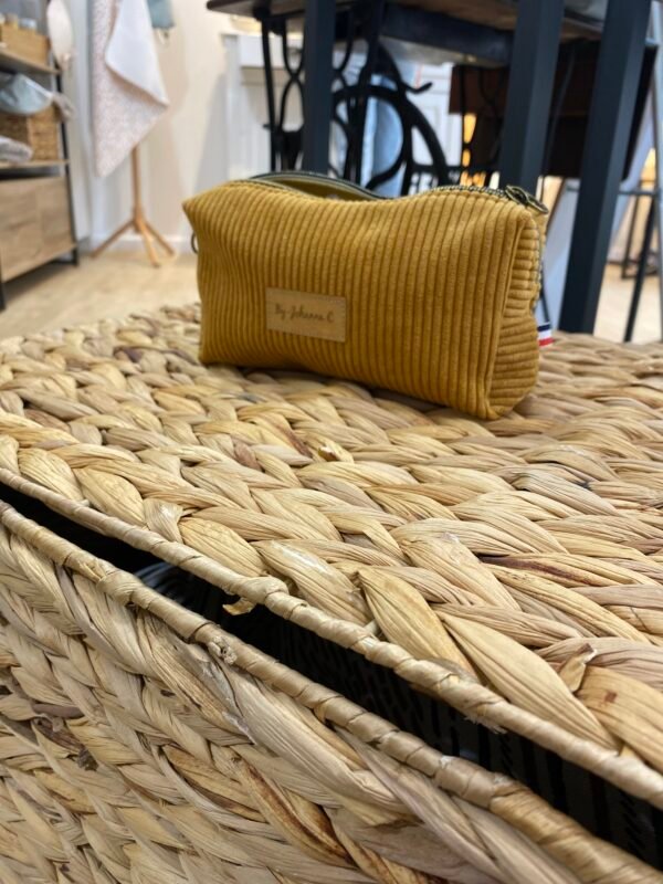 Trousse petit format - velours Ocre