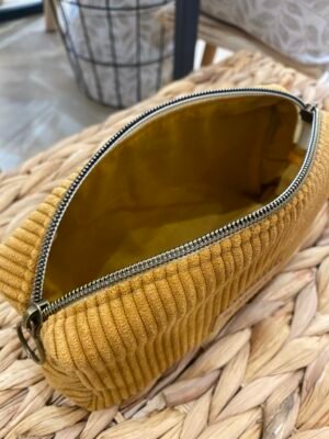 Trousse petit format - velours Ocre