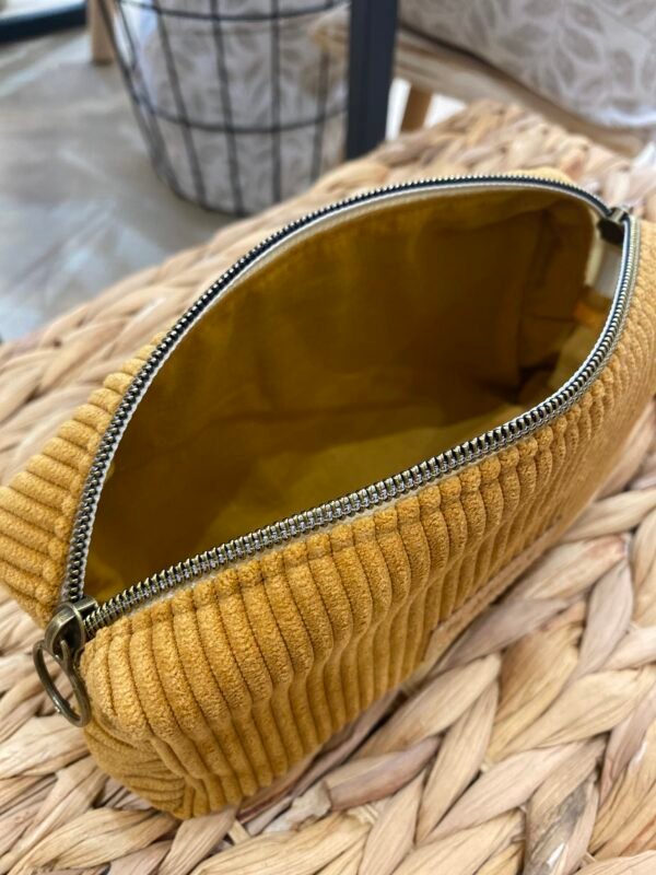 Trousse petit format - velours Ocre