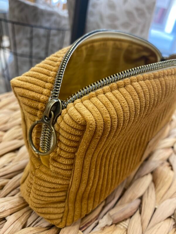 Trousse petit format - velours Ocre