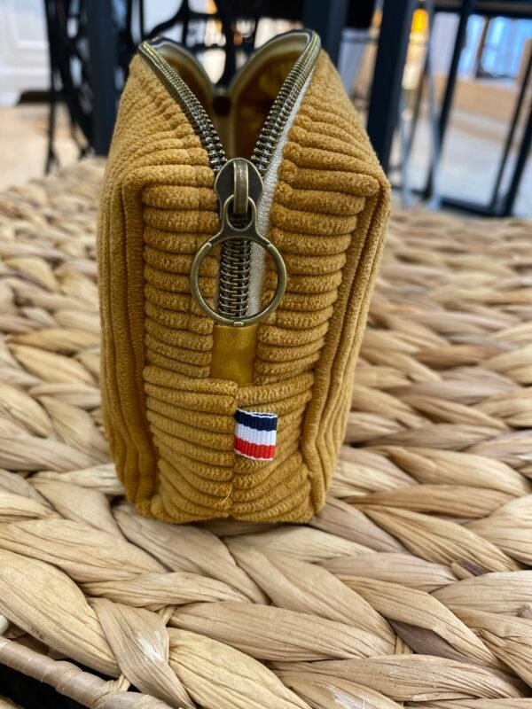 Trousse petit format - velours Ocre