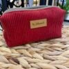 Trousse petit format - velours rouge