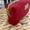 Trousse petit format - velours rouge