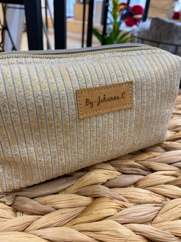 Trousse petit format - velours doré irisé