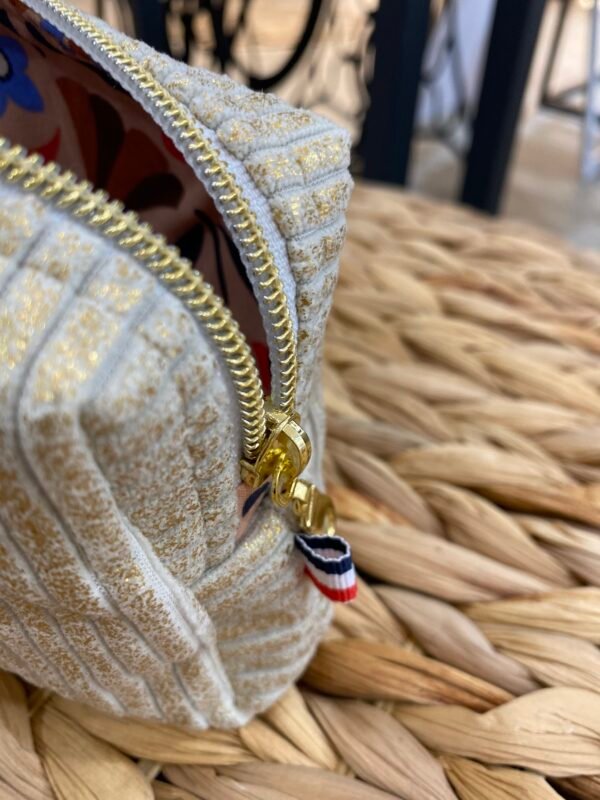 Trousse petit format - velours doré irisé