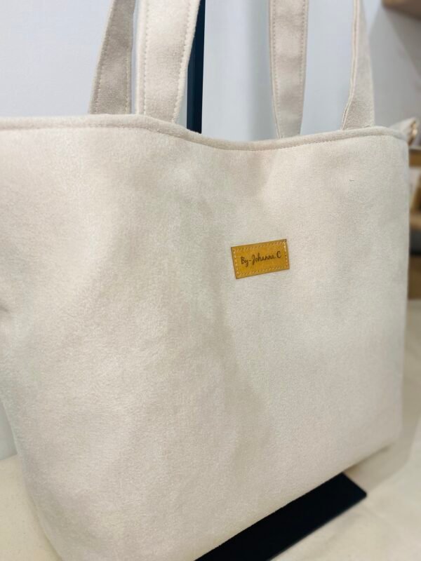 Sac Cabas ESSENTIEL- Suédine Ecru