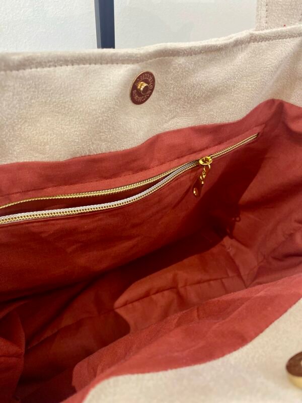 Sac Cabas ESSENTIEL- Suédine Ecru