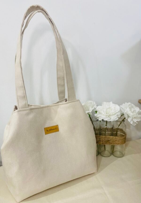 Sac Cabas ESSENTIEL- Suédine Ecru