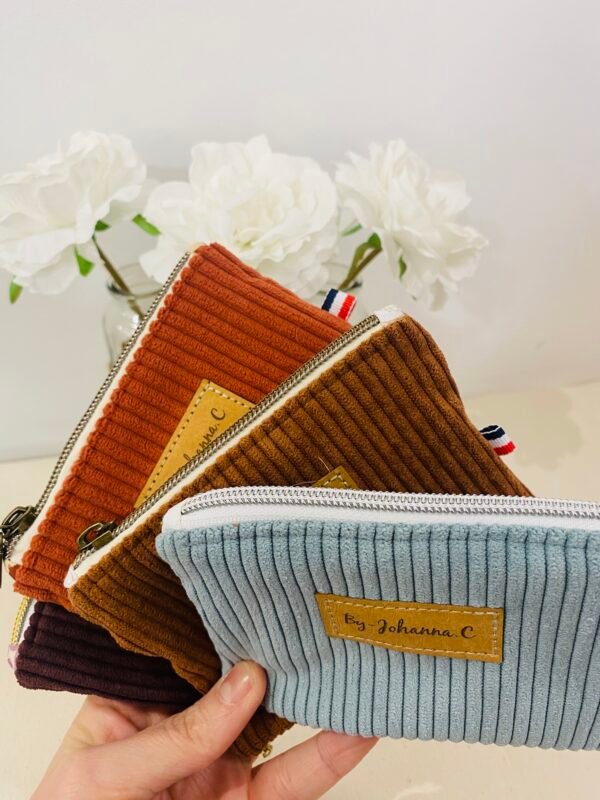 Porte-monnaie velours côtelé