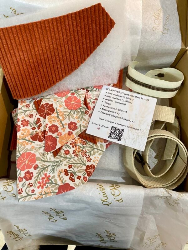 Kit sac banane velours Terracotta